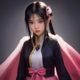 首席品鉴师陈晓桃女士专业照，身着白色工作服在果园中手持糖度仪检测蜜桃成熟度，专业严谨气质